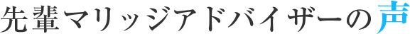 先輩アドバイザーの声